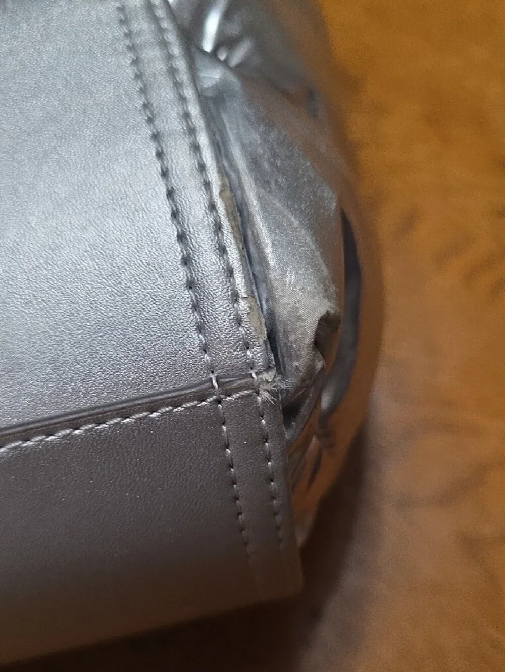Tory Burch Metallic Silver Quilted Puffer Tote
